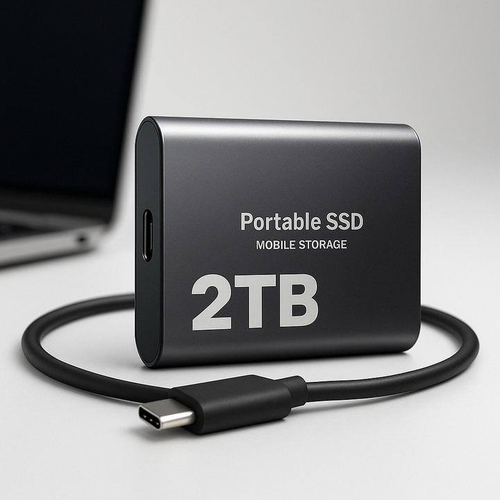 Ultrahurtig bærbar ekstern SSD harddisk til PC og laptop for hurtig datalagring.