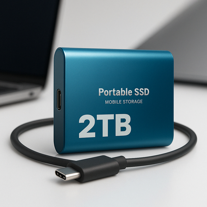 Hurtig ekstern SSD harddisk til PC og laptop. Optimal til mobil datalagring og backup disk.