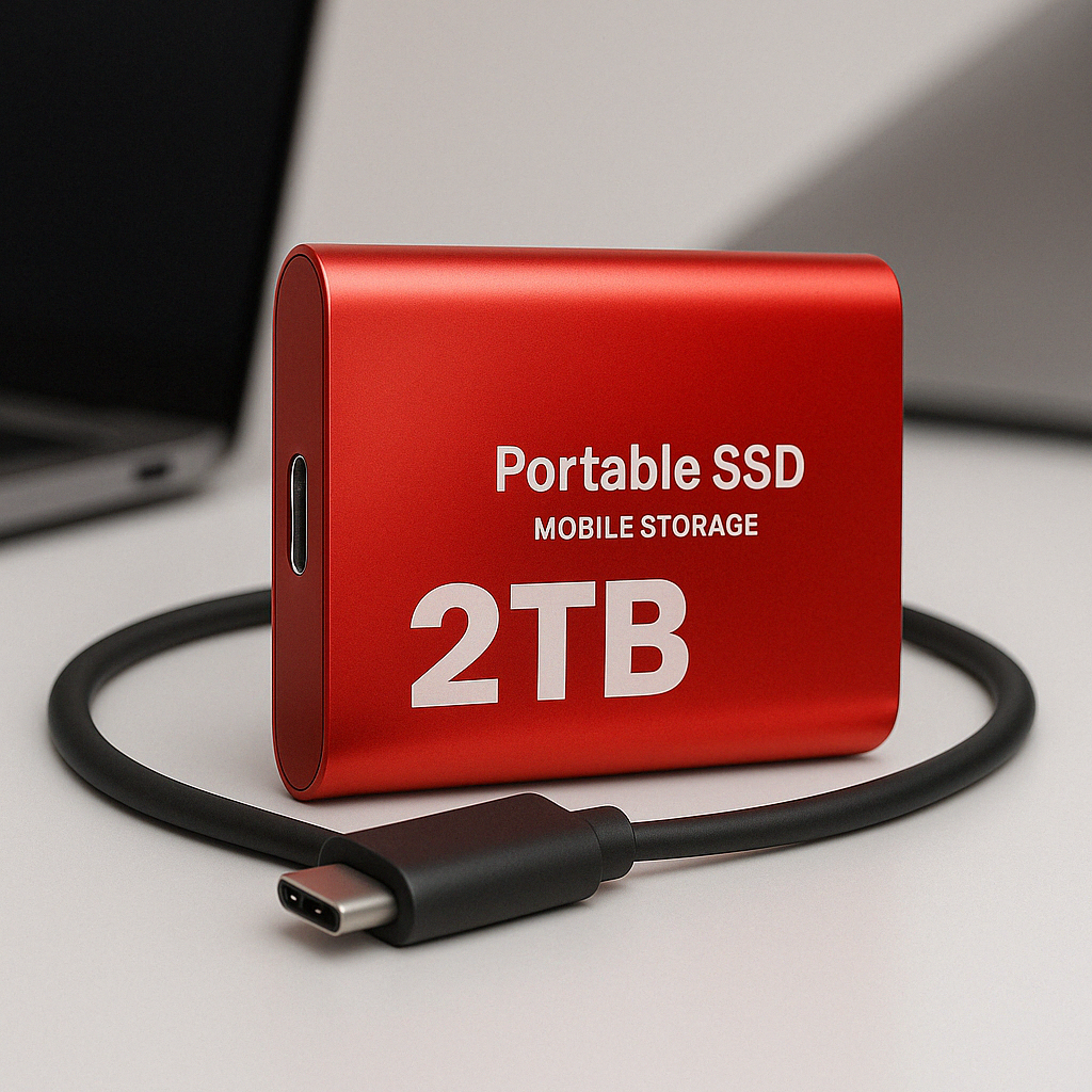 Bærbar SSD med USB-C til PC og laptop. Ultrahurtig datalagring og udvidelse af harddisk.