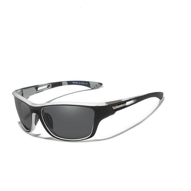 Ultralette polariserede solbriller til mænd i sporty stil med blåt stel, UV-beskyttelse og klart syn udendørs.