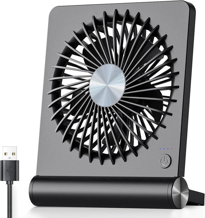 Ultrastøjsvag, kompakt bordventilator, minimalistisk design, perfekt til små rum, støjfri under 30 dB.