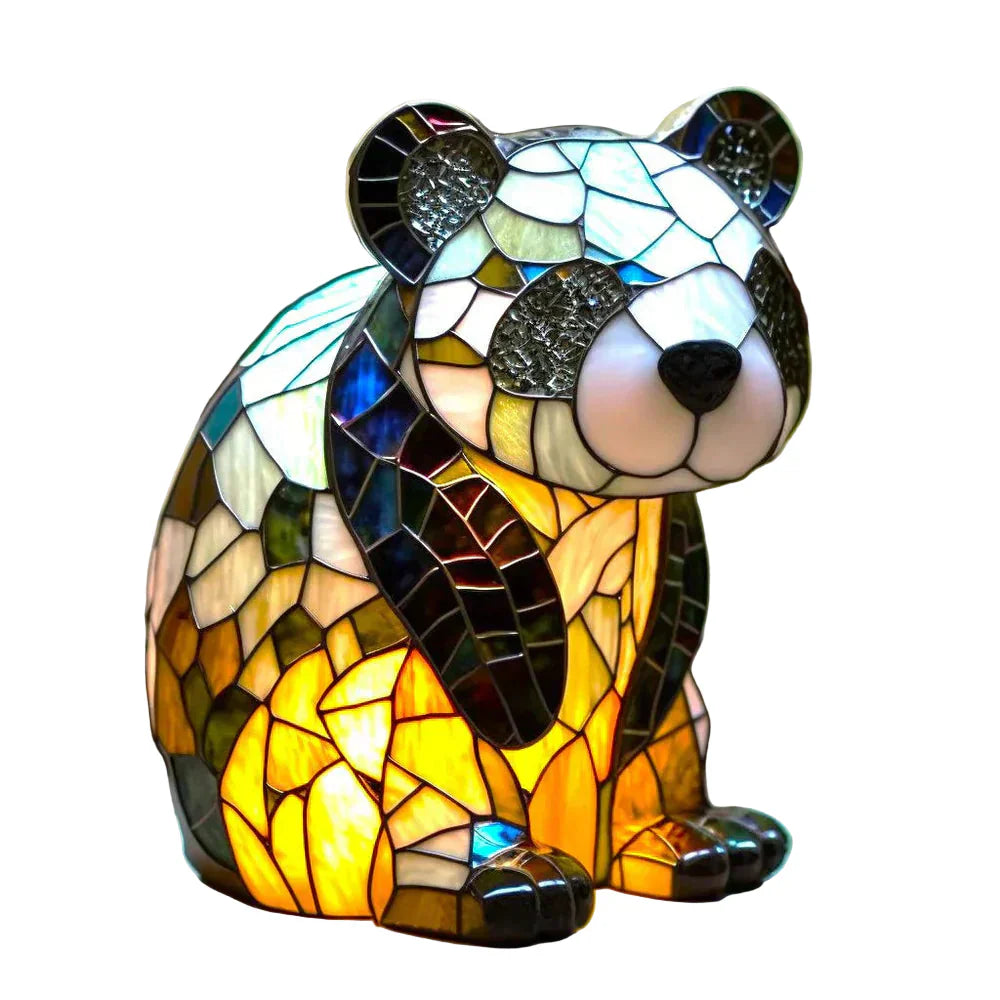 Unik dyrelampe med kunstnerisk dyremotiv, perfekt som dekorativ bordlampe til boligindretning.