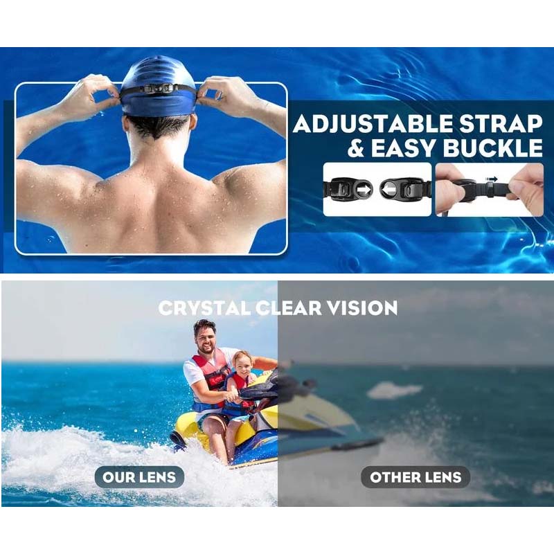 AquaVision unisex svømmebriller: dugfri, panoramasyn & behagelig pasform til alle svømmere.