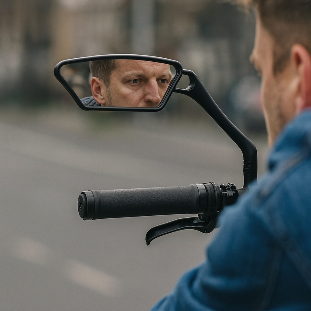 Unisex cykelspejl med 360° overblik for øget trafiksikkerhed og blindvinkel-reduktion.