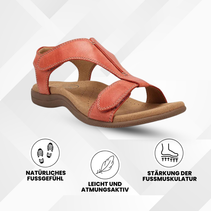 Ergonomiske sandaler med specialdesignet fodstøtte, perfekt til lindring af trætte fødder.
