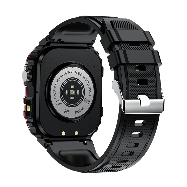 Avanceret FitGluco sundhedssmartwatch, der overvåger glukose, puls, blodtryk og aktivitet. Med lang batteritid.