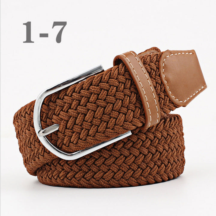 Flettet stretchbælte i unisex design. Perfekt accessory til jeans, chinos eller nederdele.
