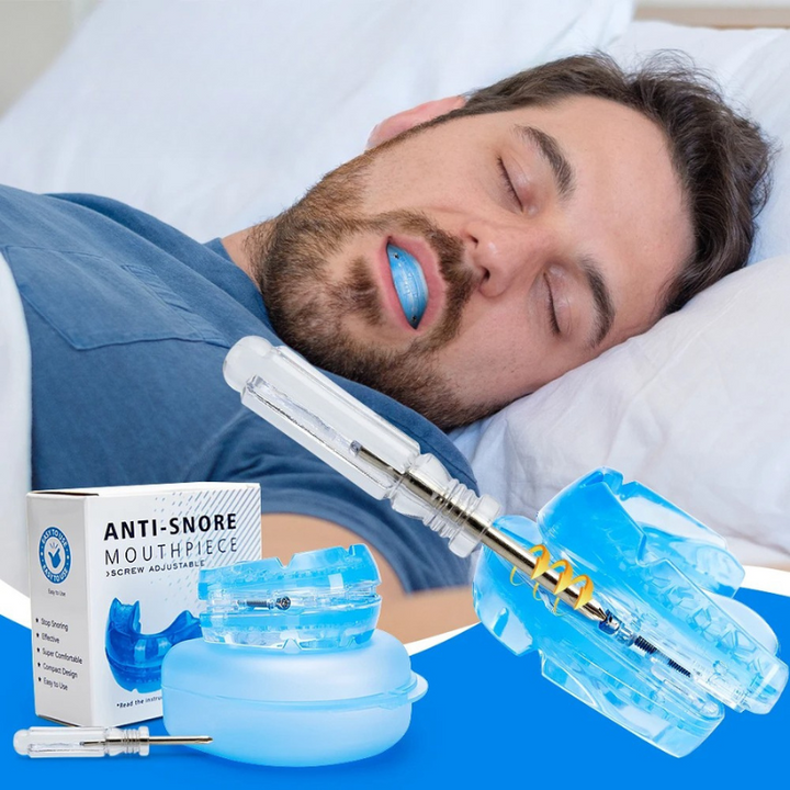Unisex justerbart anti-snorken mundstykke, BPA-fri snorkestopper for bedre søvn. Rejsevenligt søvnhjælpemiddel.