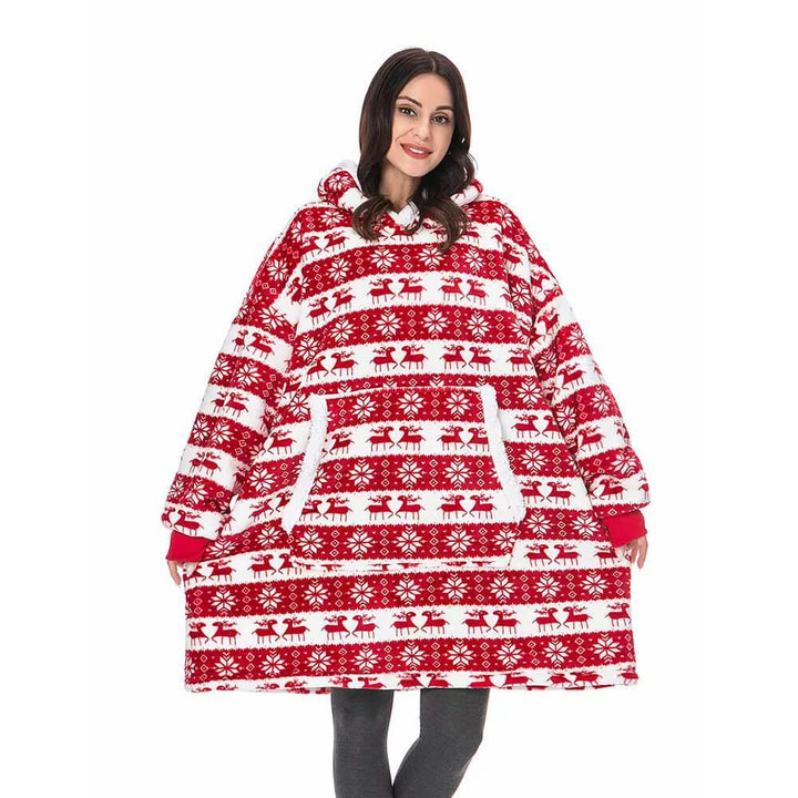 Blødt unisex hoodie tæppe; den perfekte kombination af hjemmetøj, varme og komfort.