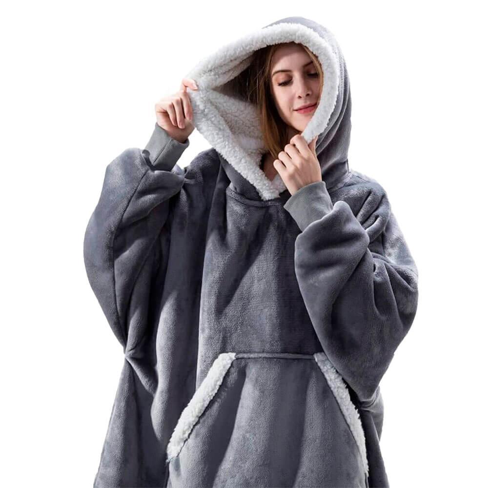 Varmt og blødt unisex hoodie dækken, ideelt som hjemmetøj for vinterens hyggelige aftener.