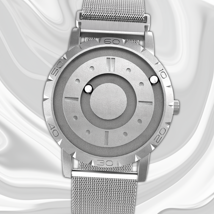 Unisex magnetisk kugleur. Moderne armbåndsur med innovativ tidsvisning og stilfuldt design.