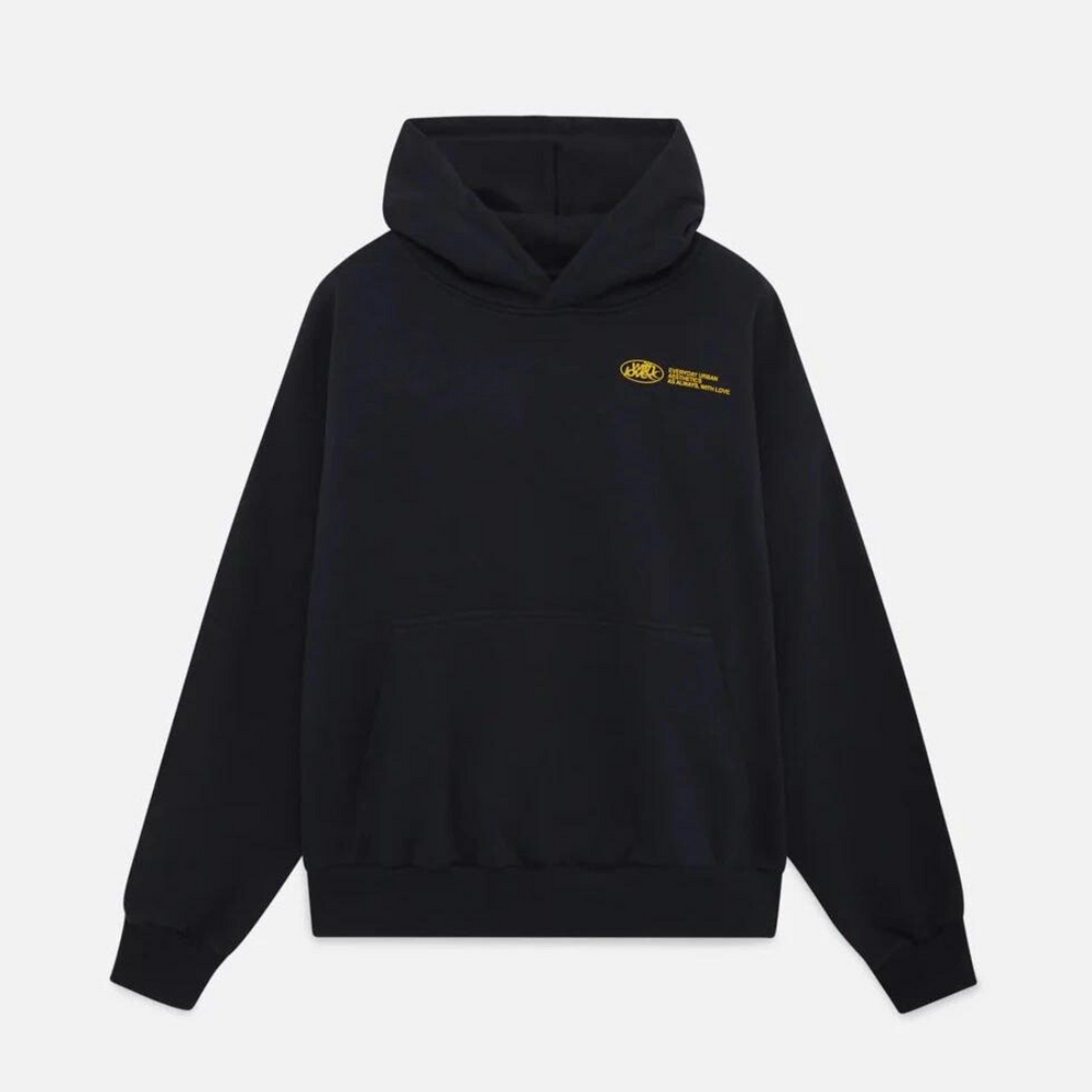 Trendy oversized hættetrøje til kvinder og mænd med unikt 'With Love'-tekstprint, streetwear.