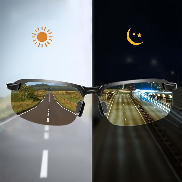 Unisex polariserede photochrome solbriller med autotint, ideelle til kørsel & udendørsliv. Reducerer genskin, beskytter øjne.