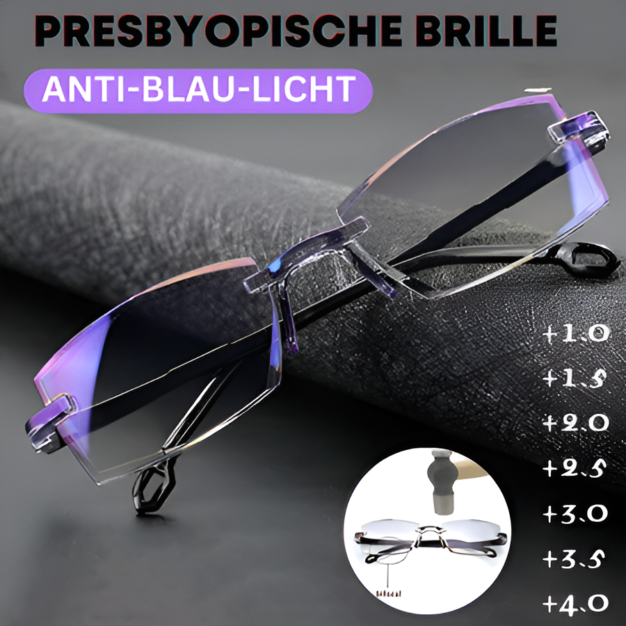 Optimeret syn med unisex progressive briller. Blåtlysfilter for øget komfort og omfattende øjenbeskyttelse.