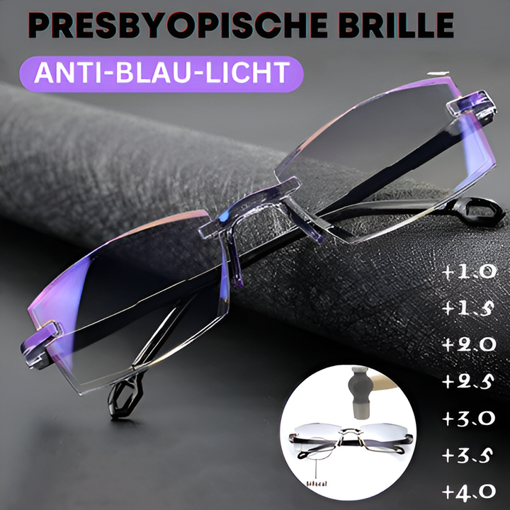 Optimeret syn med unisex progressive briller. Blåtlysfilter for øget komfort og omfattende øjenbeskyttelse.