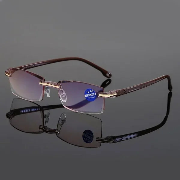 Progressive læsebriller for krystalklart syn hele dagen. Unisex, komfortable, letvægts med blåtlysfilter.