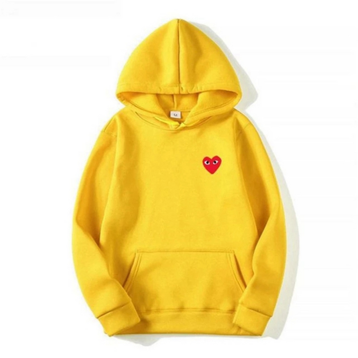 Alsidig hjerte hoodie fra Pulse. Komfortabel unisex pullover, perfekt til både afslappet tøj og trendy streetwear.