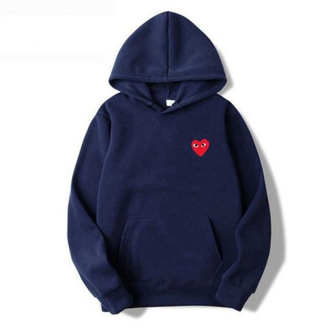 Stilfuld hjerte hoodie. Unisex Pulse pullover, perfekt til afslappet mode og streetwear. Komfortabel hverdagstrøje.