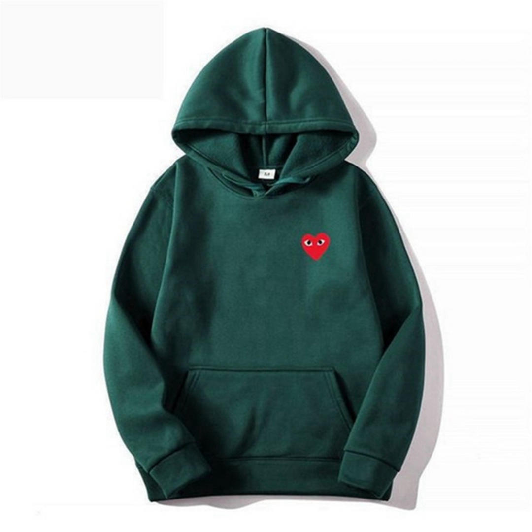 Unisex Pulse hoodie med trendy hjertedetalje. Blød og alsidig hverdagspullover til alle.