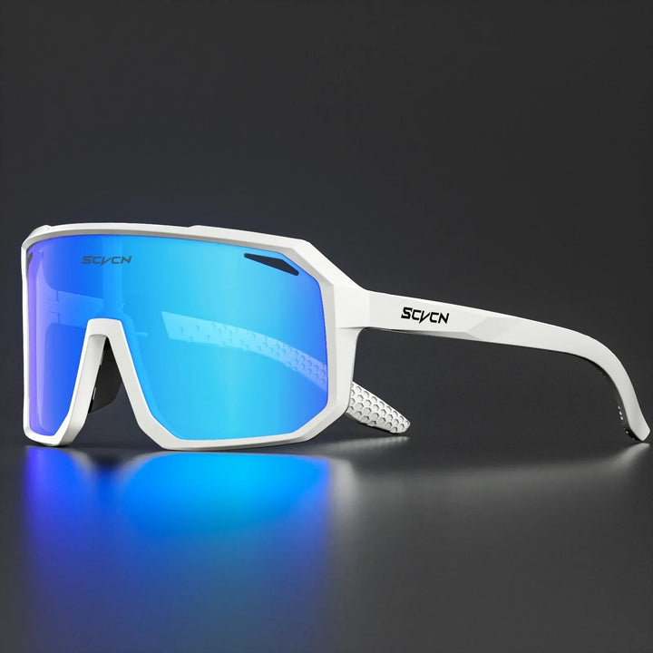 Unisex cykelsolbriller med UV400-beskyttelse, lette og holdbare, ideelle til udendørssport, moderne look i sort.