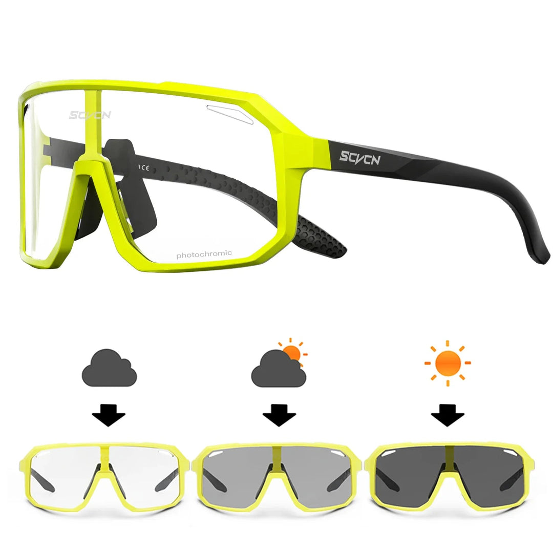 Unisex cykelsolbriller med UV400-beskyttelse, lette og holdbare, ideelle til udendørssport, moderne look i sort.