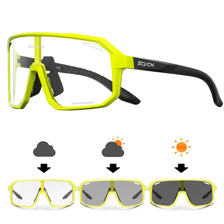 Unisex cykelsolbriller med UV400-beskyttelse, lette og holdbare, ideelle til udendørssport, moderne look i sort.