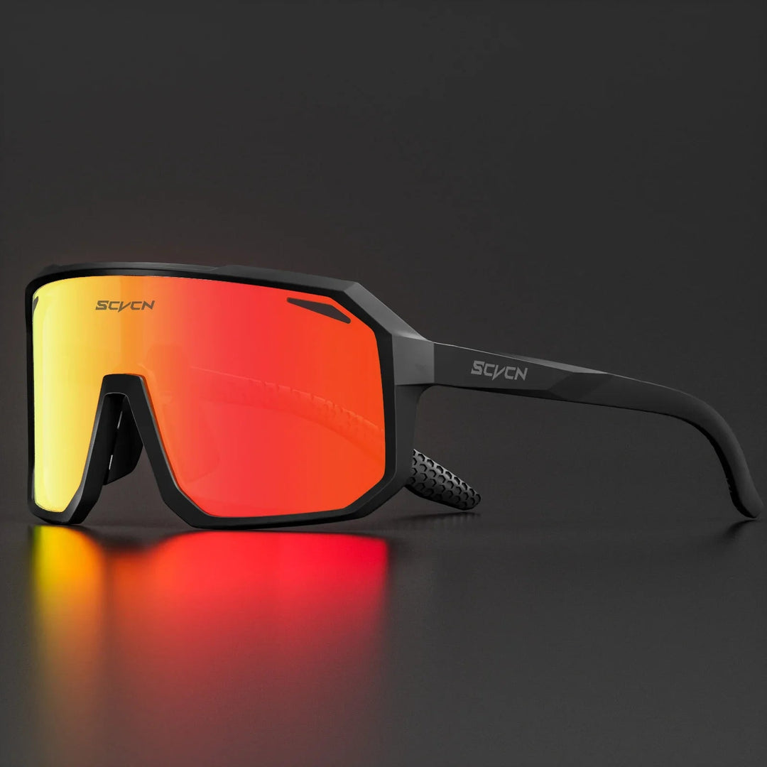 Unisex cykelsolbriller med UV400-beskyttelse, lette og holdbare, ideelle til udendørssport, moderne look i sort.
