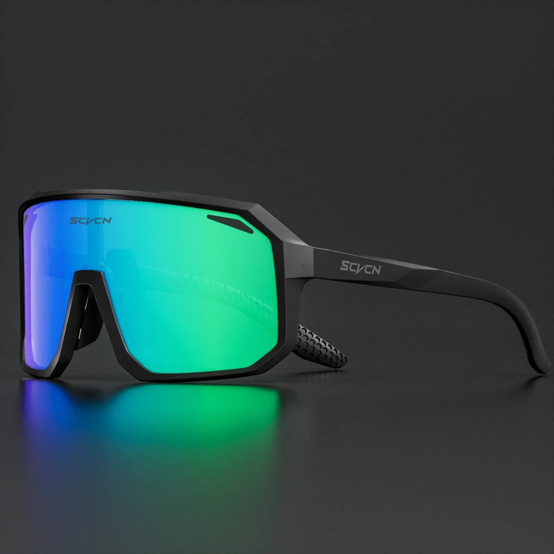 Unisex cykelsolbriller med UV400-beskyttelse, lette og holdbare, ideelle til udendørssport, moderne look i sort.