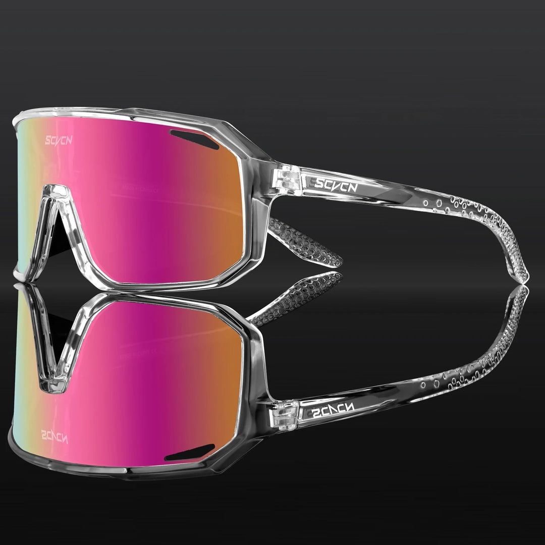 Unisex Radfahrer-Sonnenbrille mit UV400 Schutz, leicht und langlebig, ideal für Outdoor-Sport, modernen Look in Schwarz.