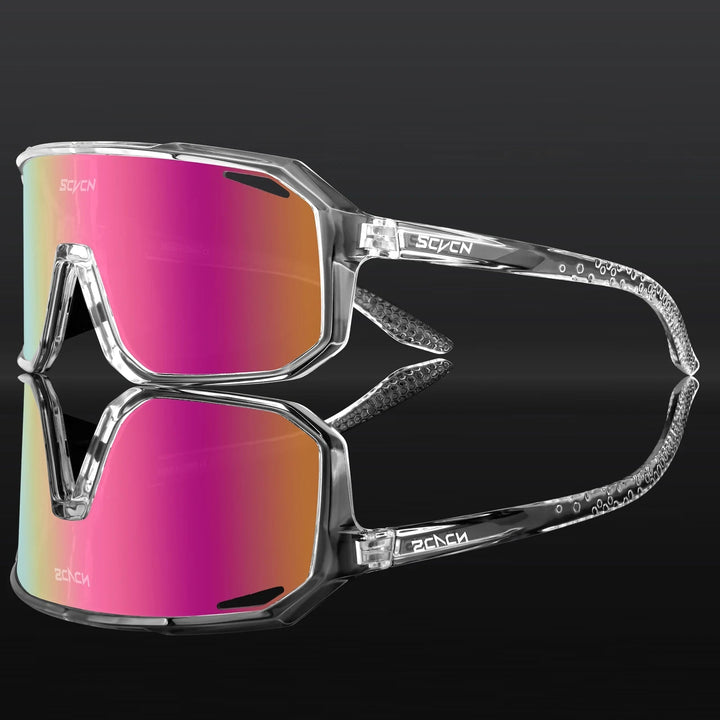 Unisex Radfahrer-Sonnenbrille mit UV400 Schutz, leicht und langlebig, ideal für Outdoor-Sport, modernen Look in Schwarz.