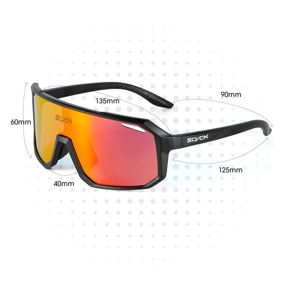 Unisex cykelsolbriller med UV400-beskyttelse, lette og holdbare, ideelle til udendørssport, moderne look i sort.
