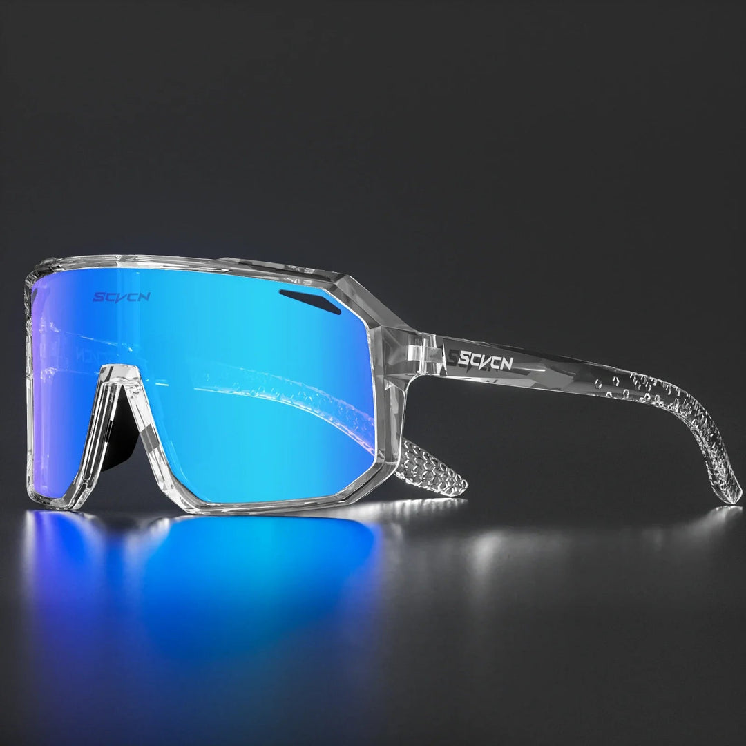 Unisex cykelsolbriller med UV400-beskyttelse, lette og holdbare, ideelle til udendørssport, moderne look i sort.