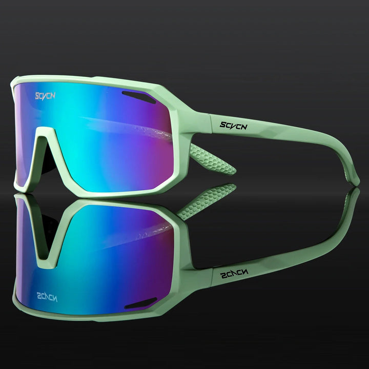 Unisex cykelsolbriller med UV400-beskyttelse, lette og holdbare, ideelle til udendørssport, moderne look i sort.