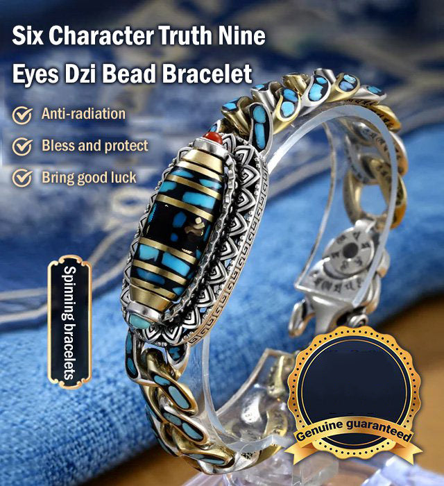 Unisex smykke: RadiantAura armbånd for klarhed, beskyttelse & balance. Med turkis & Dzi.
