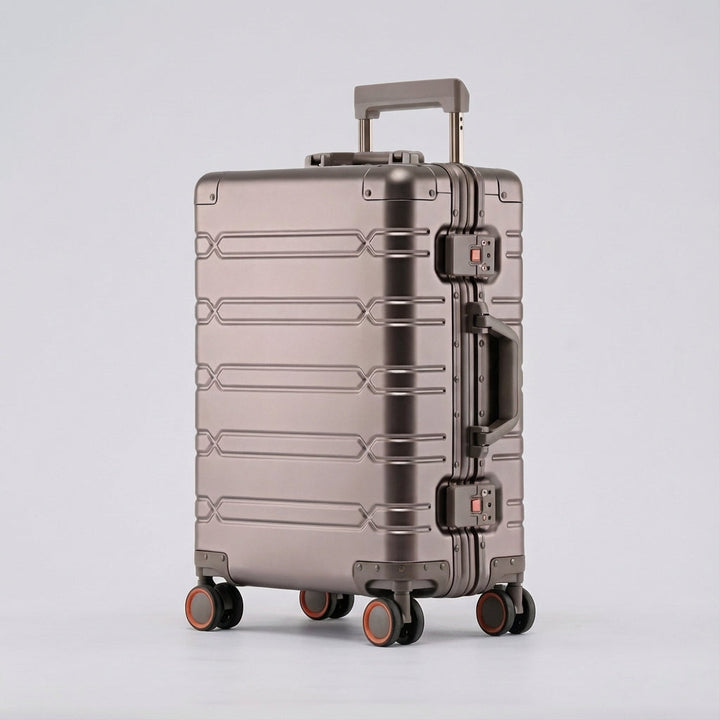 Moderne unisex rejsekuffert med 360° spinnerhjul og holdbar konstruktion for sikker bagage.
