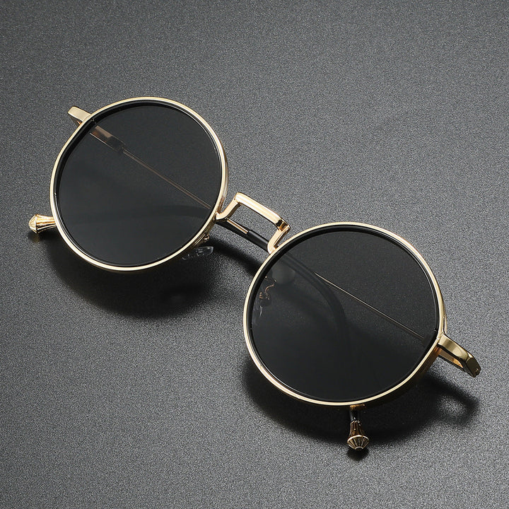 Runde solbriller med UV400 beskyttelse, unisex metalramme, et moderne og funktionelt tilbehør.