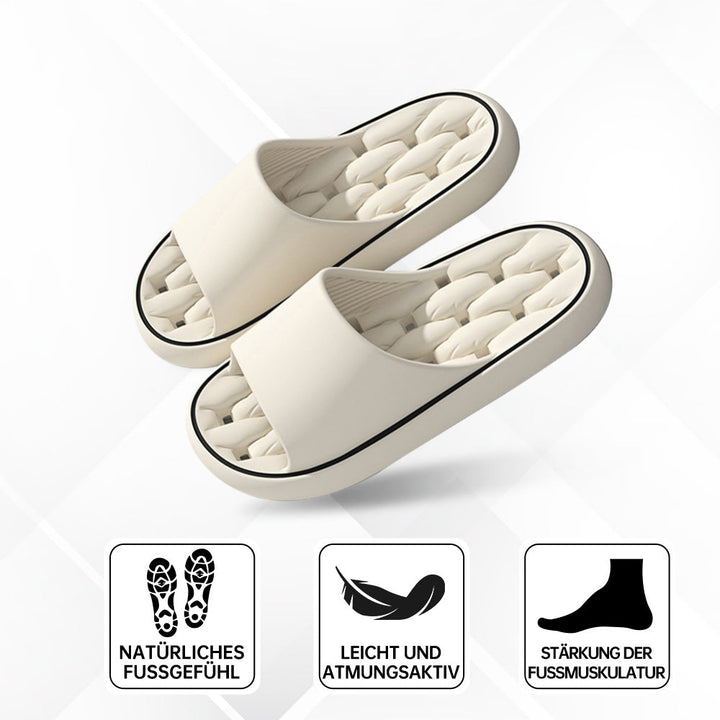 Letvægts badesko, også som hjemmesko; skybløde, skridsikre og ergonomiske til unisex.