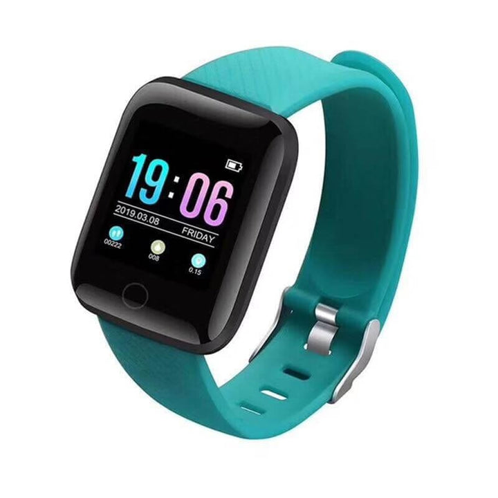 Alle vigtige funktioner samlet i ét unisex tracker-ur: puls, skridt, søvn og notifikationer.