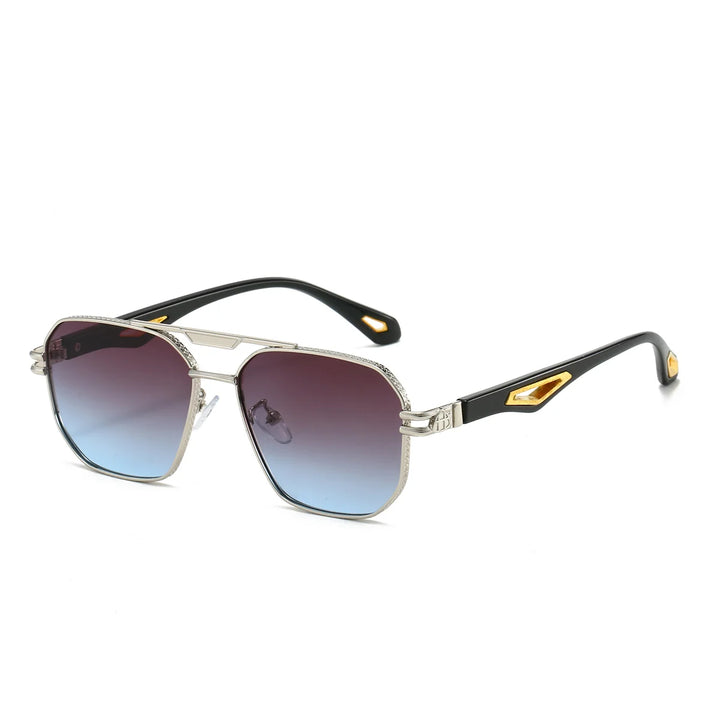 Modebevidste unisex solbriller med UV400 & anti-refleks glas. Stilrent metallisk design.