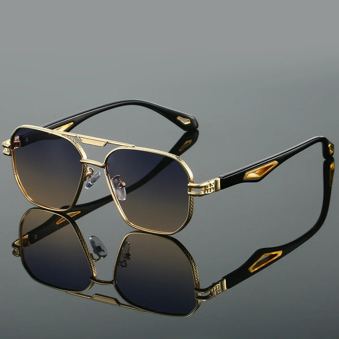 Rejseklar unisex solbrille med UV400 beskyttelse. Anti-refleks glas & metallisk stel.