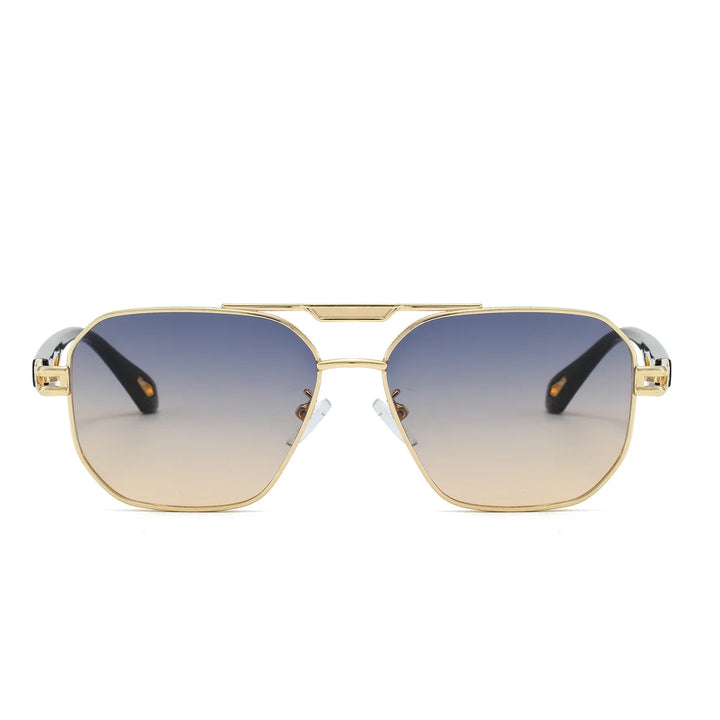 Unisex solbriller, metallisk stel. UV400 beskyttelse & anti-refleks glas til mode og rejser.