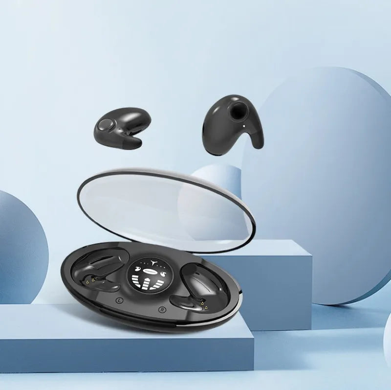 Unisex mini-sov høretelefoner i hvid. Trådløse med støjreduktion for uforstyrret lyd og søvn.