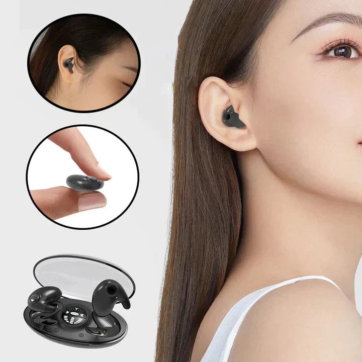 Trådløse in-ear høretelefoner til afslapning. Komfortable mini-ørepropper med støjreduktion.