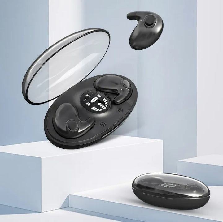 Diskret in-ear design, trådløse mini-sov høretelefoner. Med støjreduktion for dyb afslapning.