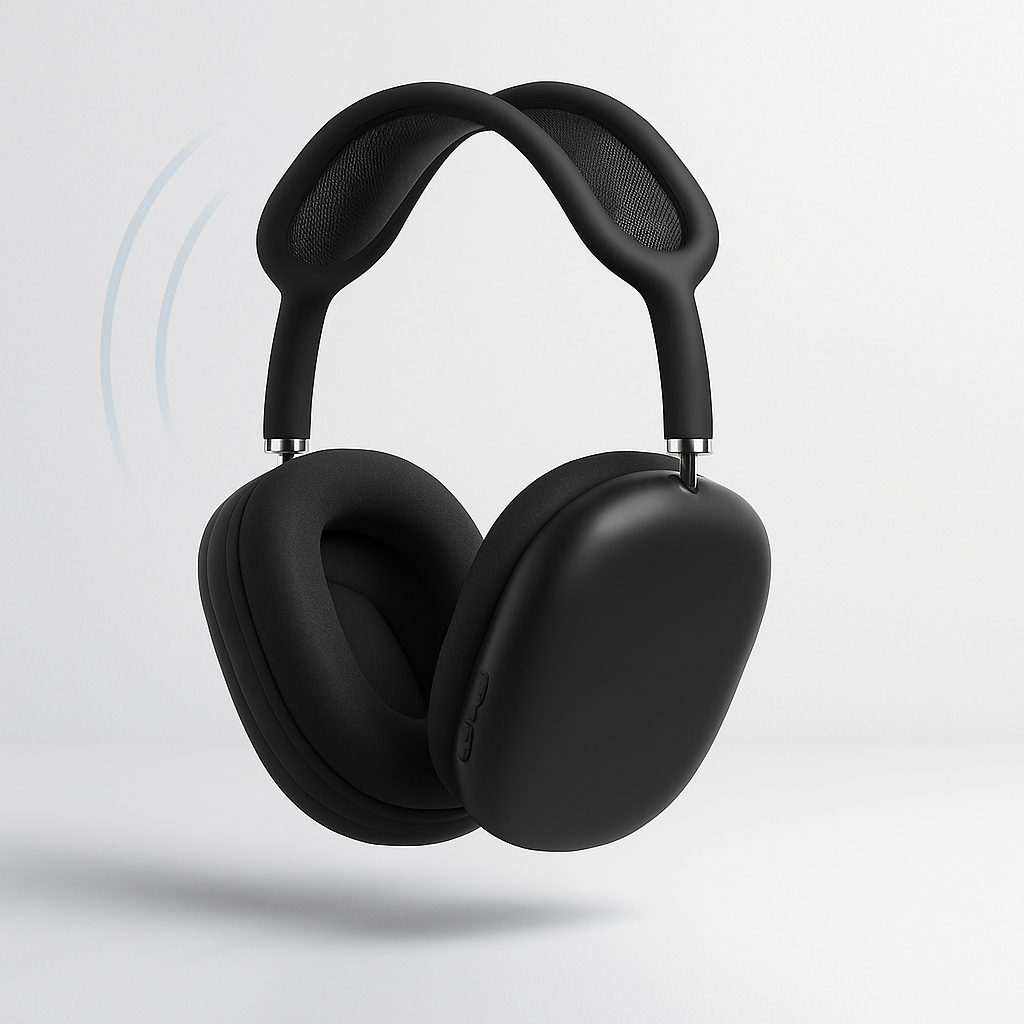 Person iført komfortable unisex over-ear hovedtelefoner med støjreduktion for dyb musikoplevelse.