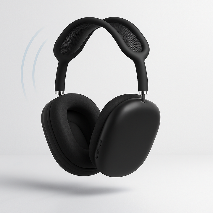 Person iført komfortable unisex over-ear hovedtelefoner med støjreduktion for dyb musikoplevelse.