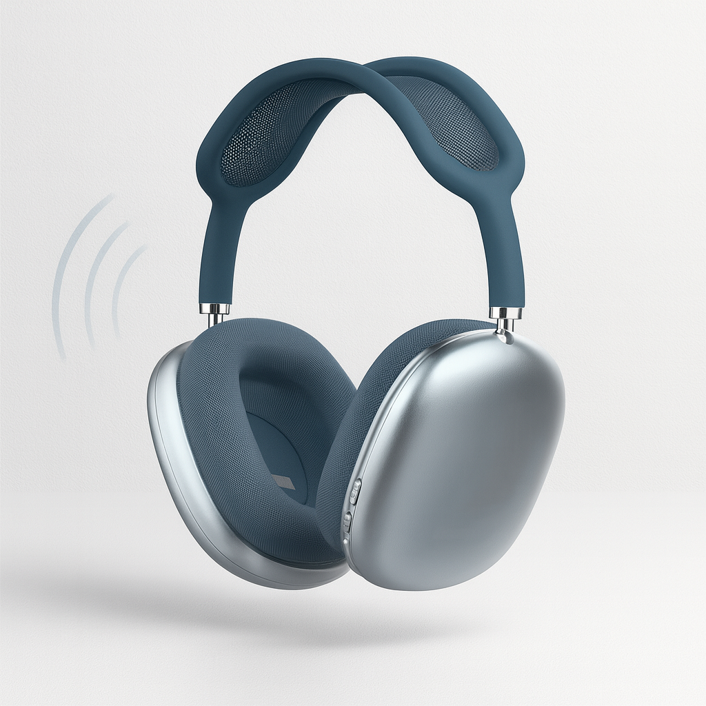 Trådløse Bluetooth over-ear hovedtelefoner i stilrent design, perfekt til musik og lyd på farten.