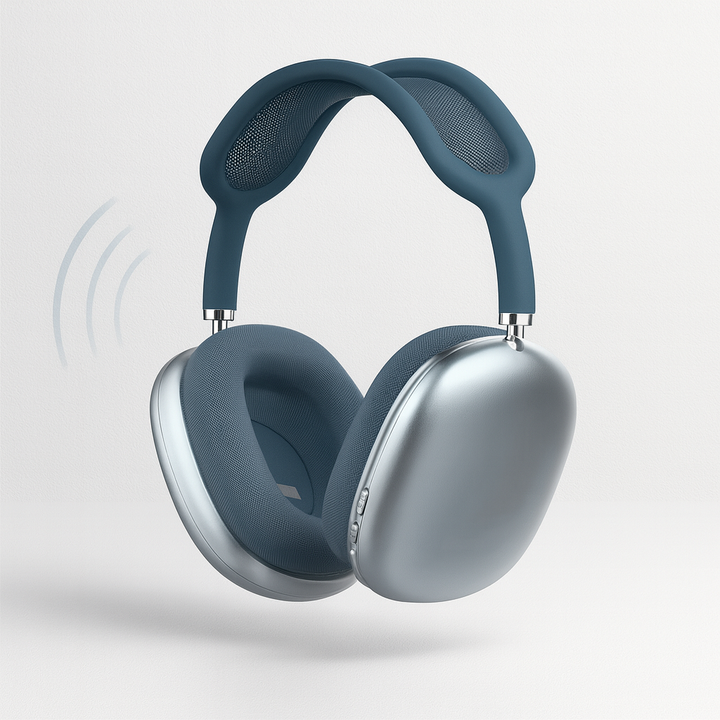 Trådløse Bluetooth over-ear hovedtelefoner i stilrent design, perfekt til musik og lyd på farten.