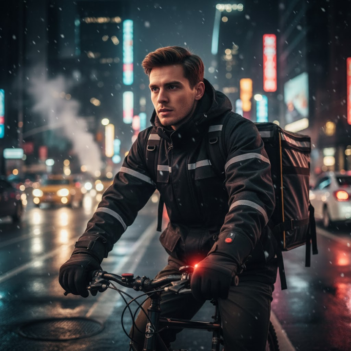 Varme USB opvarmede unisex handsker til vinter, cykling og skiløb. Vandafvisende og med touchscreen.