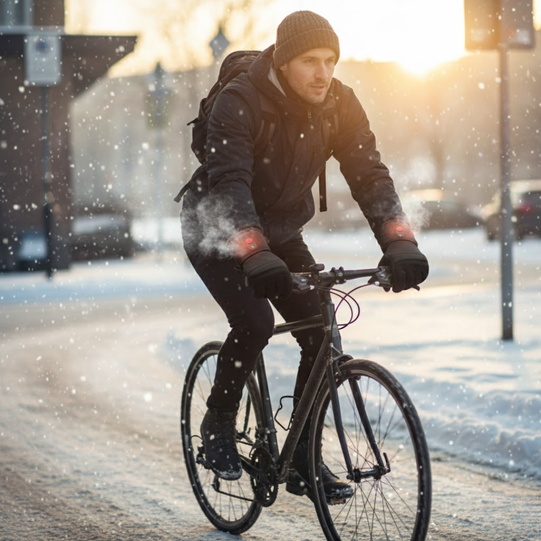 Betjen touchscreen med disse opvarmede ski/cykelhandsker. Unisex, vandafvisende og komfortable vinterhandsker.